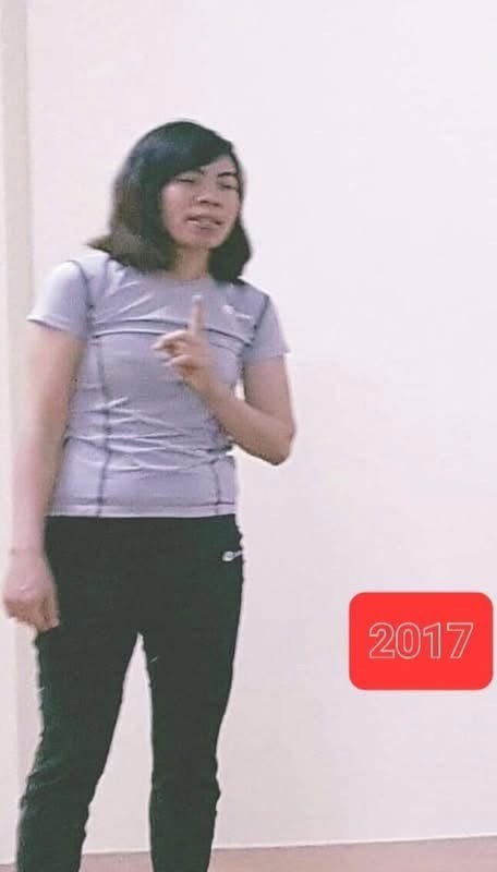 Cô Vũ Cần năm 2017, khi bắt đầu tìm đến yoga